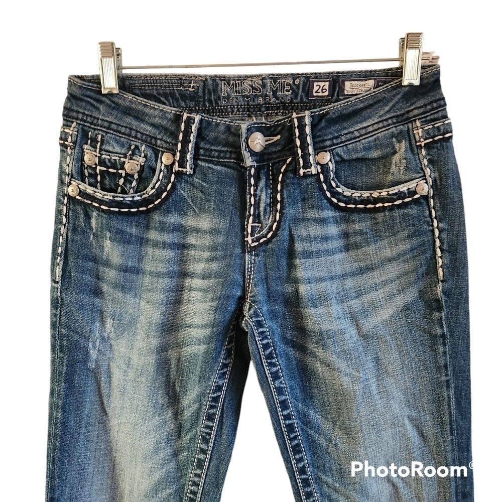 Miss Me Easy Straight JE1034ETL Denim Jeans Size 26 Womens - Picture 2 of 6